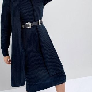 Leather Double Buckle Western Belt